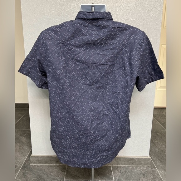 Fundamental Coast Linen Blend Short Sleeve Shirt Micro Dot NWOT - Picture 3 of 5